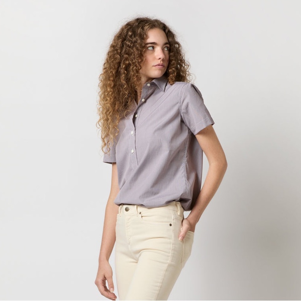 J. Crew Lavender Short Sleeve Button-Down Shirt